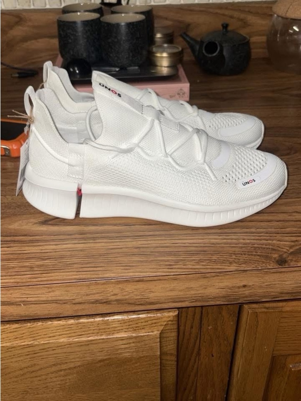 Women's White Knit Slip-On Sneakers